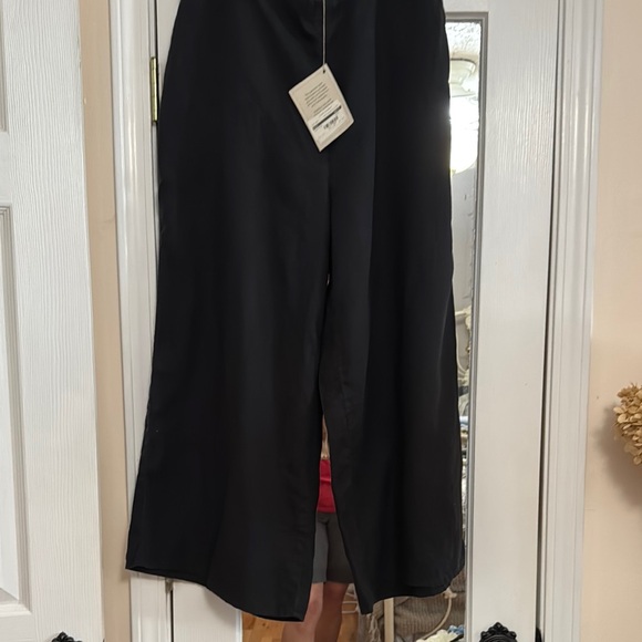 Flax Pants - Flax Black Wide Leg Cropped Linen Pant